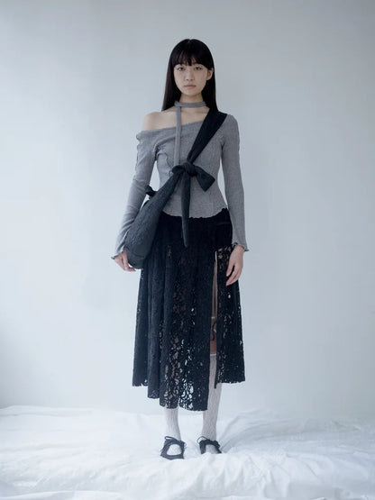 Pina Multiway Rib Top - Grey