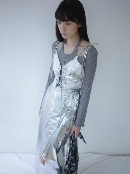 Pina Multiway Rib Top - Grey