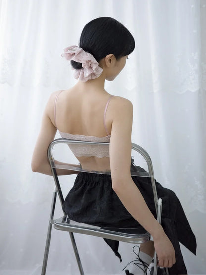 Marie Lace Scrunchies - Pink