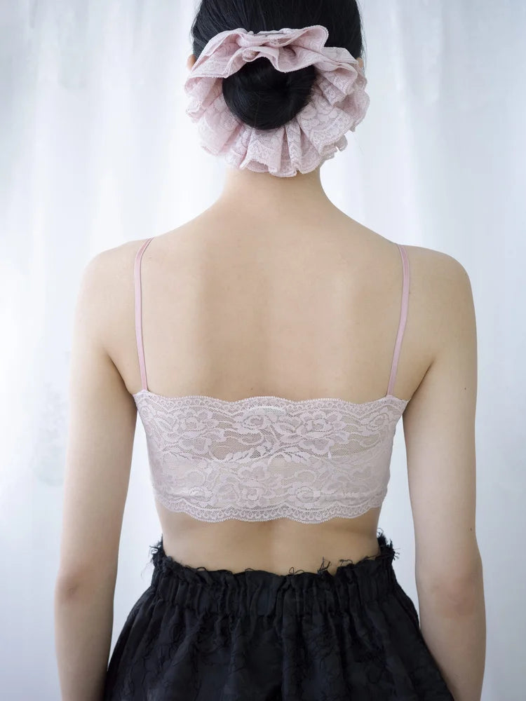 Marie Lace Scrunchies - Pink