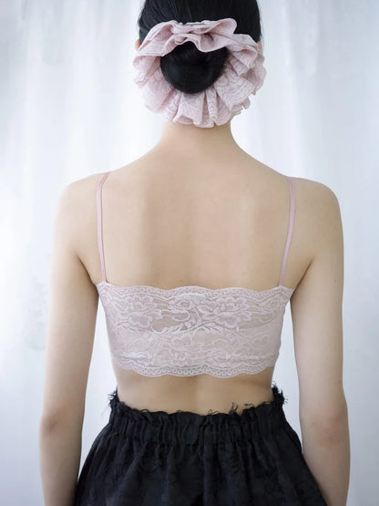 Marie Lace Scrunchies - Pink