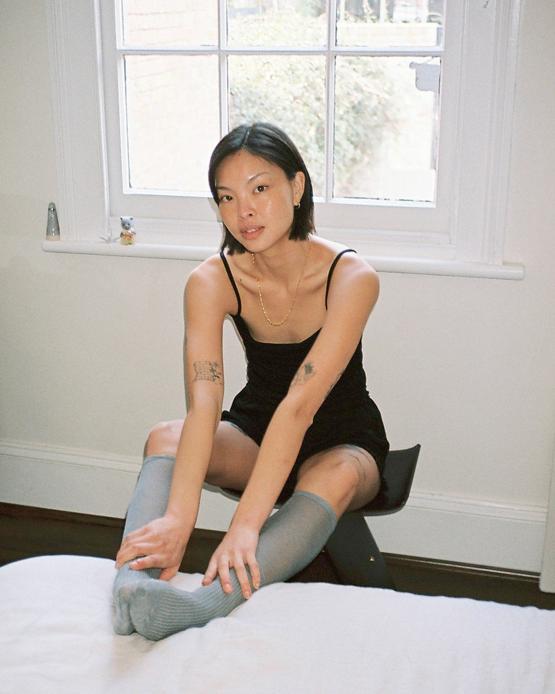 Knee Layered Socks Charcole Grey