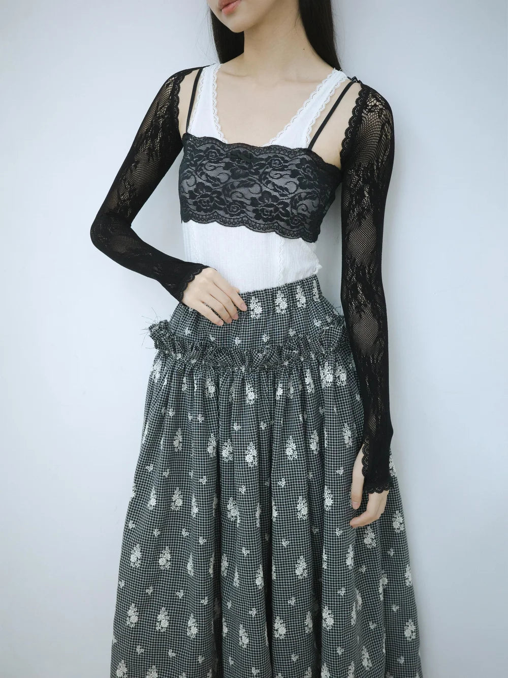 Ruby Lace Crop Top - Black
