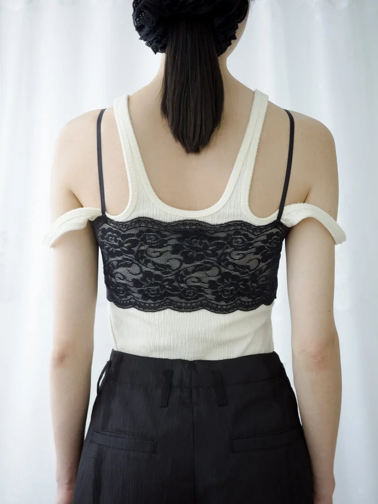 Ruby Lace Crop Top - Black