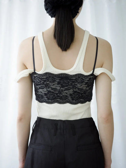 Ruby Lace Crop Top - Black