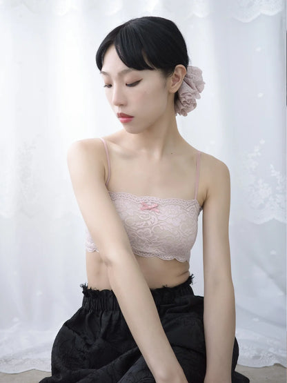 Ruby Lace Crop Top - Pink