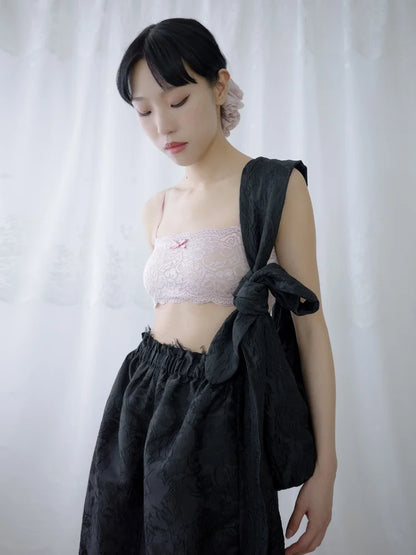 Ruby Lace Crop Top - Pink