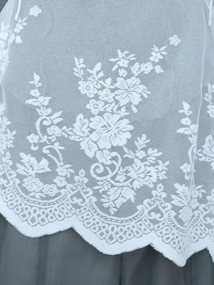 Sia Asymmetric Open-Back Camisole - White Lace