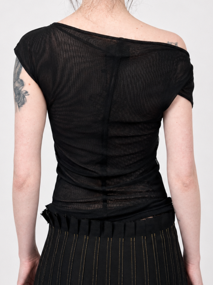 Star Cut Out Top Black