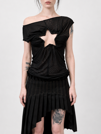 Star Cut Out Top Black