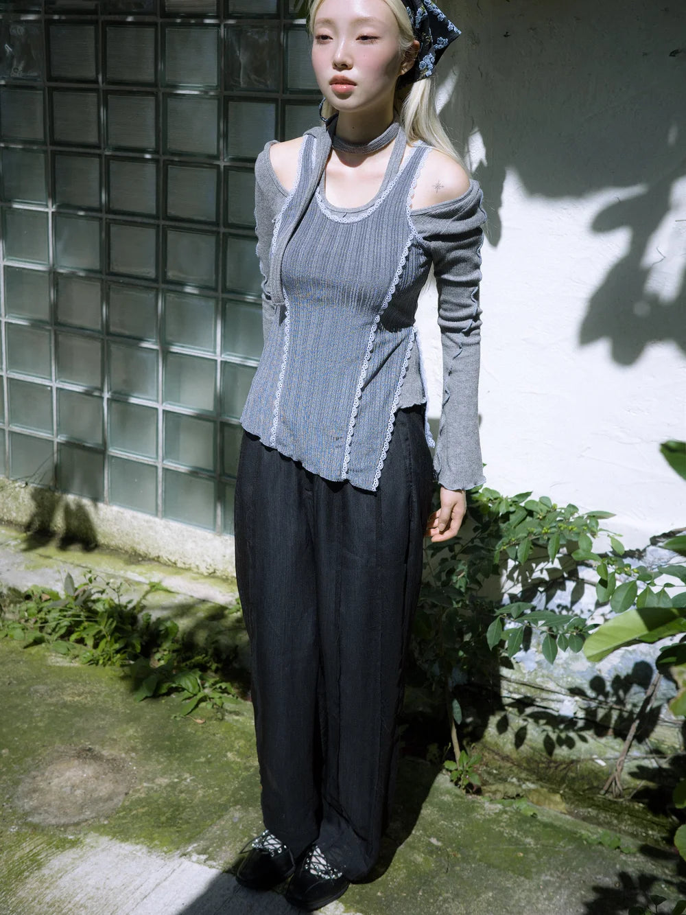 Tia Layered Trousers - Black Chiffon