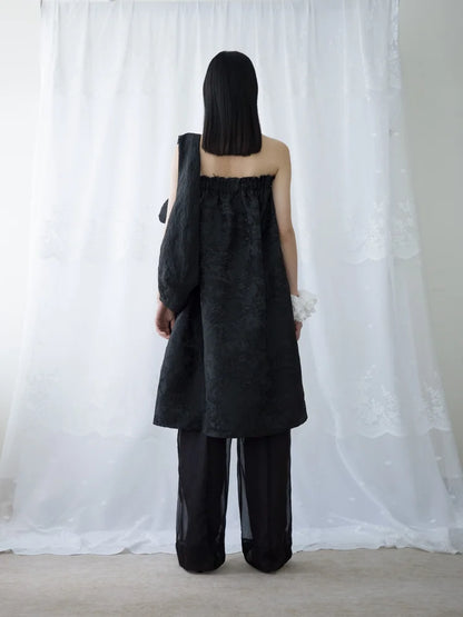 Tia Layered Trousers - Black Chiffon