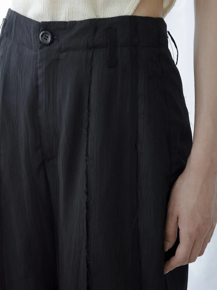 Tia Layered Trousers - Black Chiffon