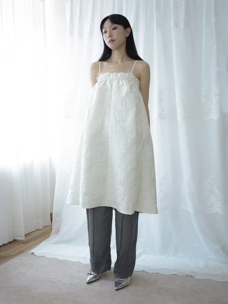 Tia Layered Trousers - Grey Chiffon