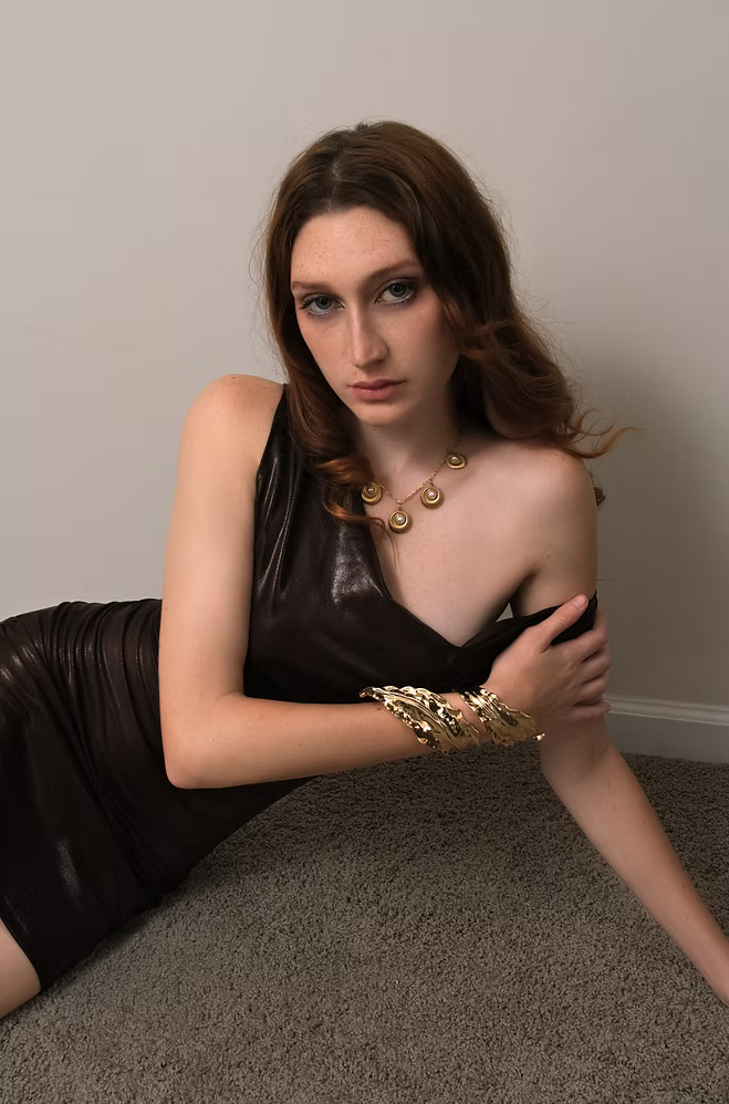 VALORA FAUX LEATHER DRESS