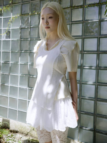 Sophie Lace Trim Tank Top - White