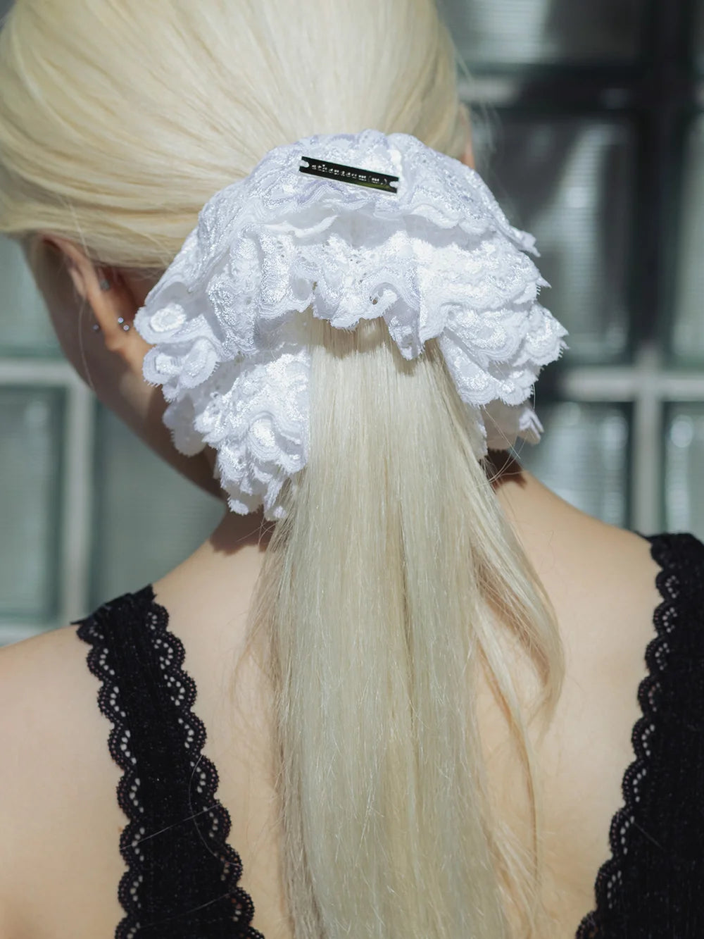 Marie Lace Scrunchies - White
